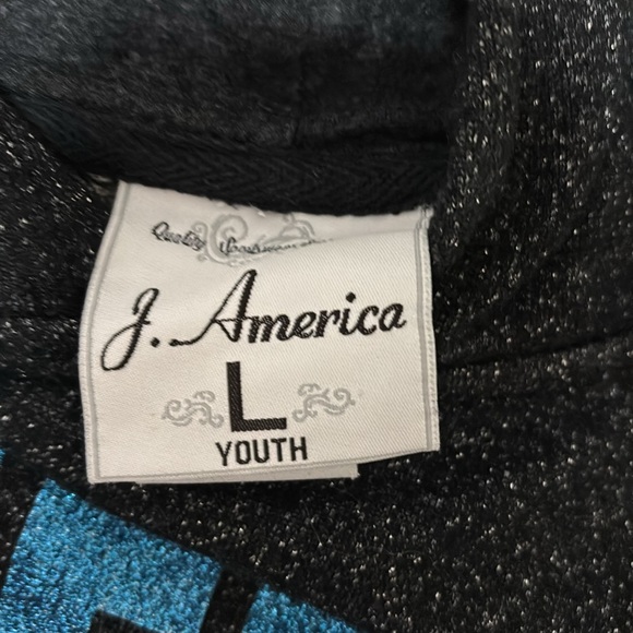Black Glittery Cheer Hoodie Size Youth L - Picture 2 of 4